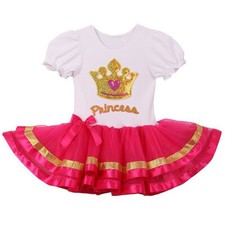 FUCHSIA Size S Baby Girl Birthday Outfits Newborn Princess Tutu Dress