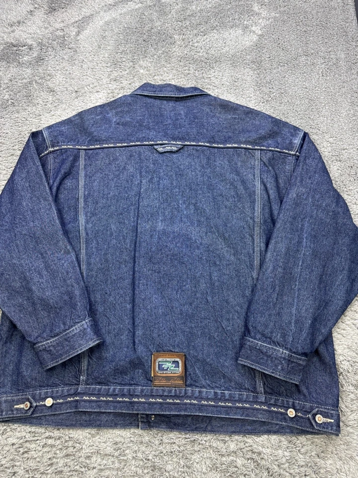 Jaqueta jeans masculina vintage Pelle Pelle 3XL Marc Buchanan anos 90 hip hop Y2K casaco caminhoneiro - Imagem 2 de 4