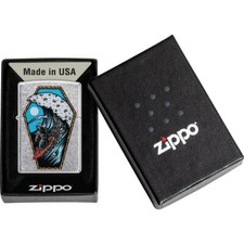 Zippo Lighter Grim Reaper Surfer Street Chrome Made in USA