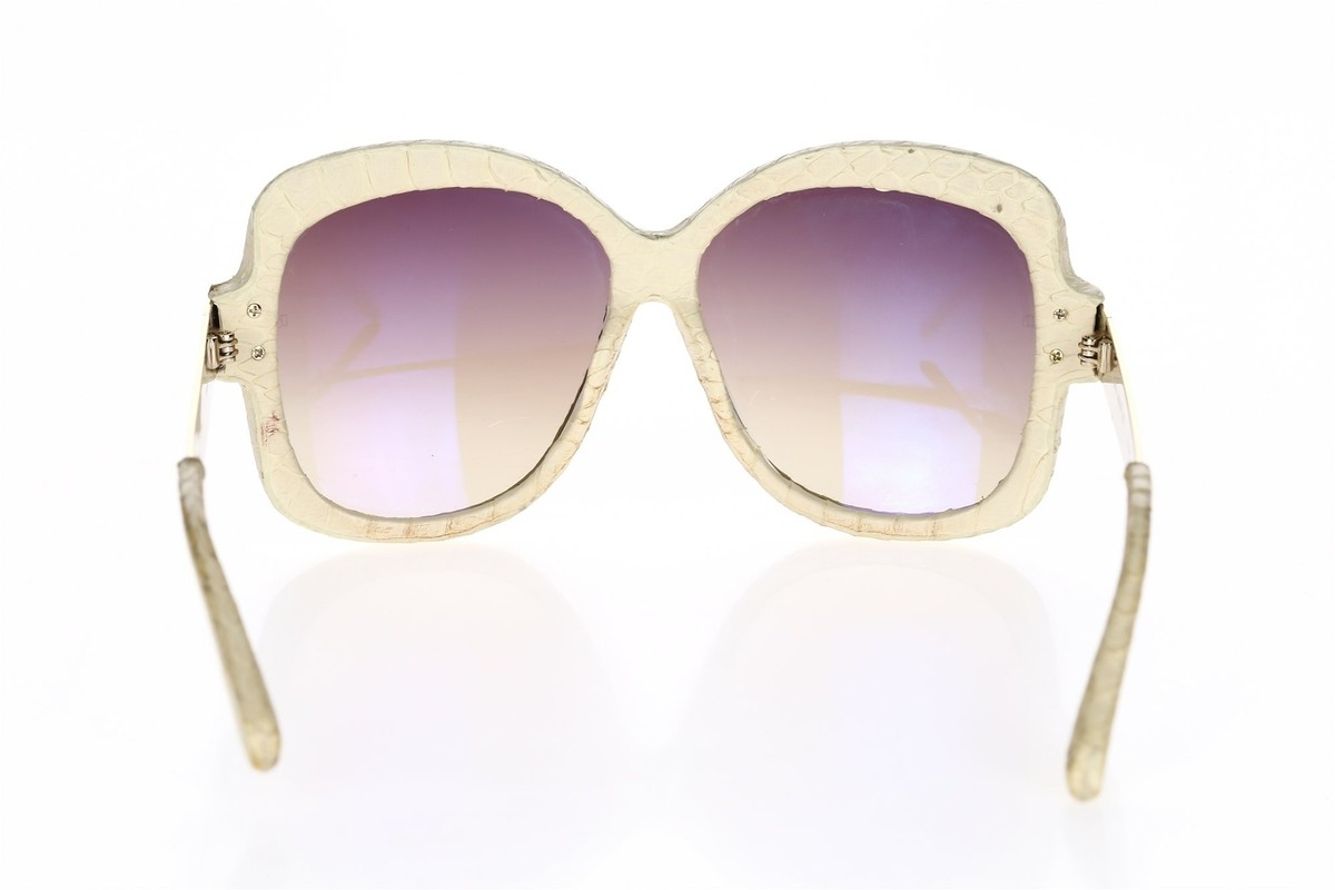 NWT Linda Farrow Luxe Cream Snakeskin Sunglasses LINDA FARROW LUXE SUNGLASSES BEIGE WITH BROWN SNAKE SKIN  main image 4
