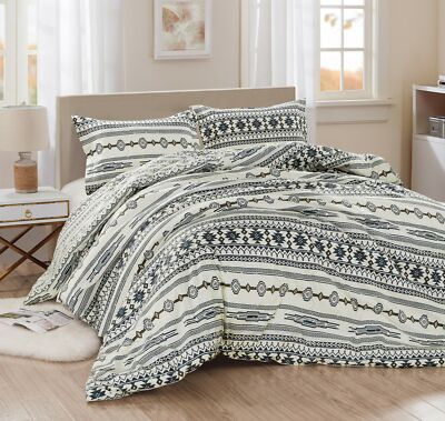Chezmoi Collection Colby 3-Piece Western Tribal Geometric Printed Comforter Set