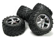 Fits Traxxas T-Maxx 3.3 49077-3 - TIRES 4973 5373  4 WHEELS 6.3" 14mm hex