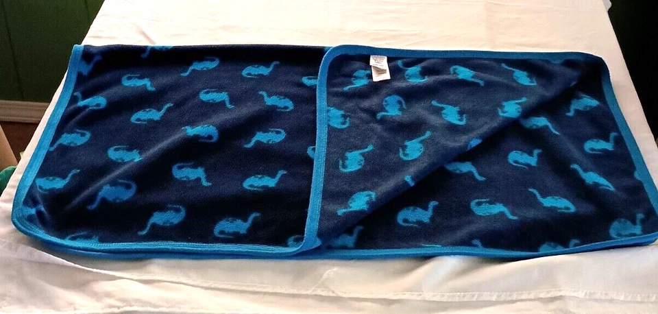 CARTER'S JUST ONE YOU NAVY BLUE DINOSAUR MIGHTY CUTE FLEECE BABY BOY BLANKET - Image 3 of 4