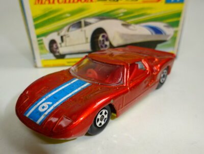 Matchbox Superfast No. 41A Ford GT metallic red rare dark yellow