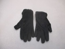 Unbranded One Size Womens Black Fleece Hi-Pile Lined Reinforced Winter Gloves 7K