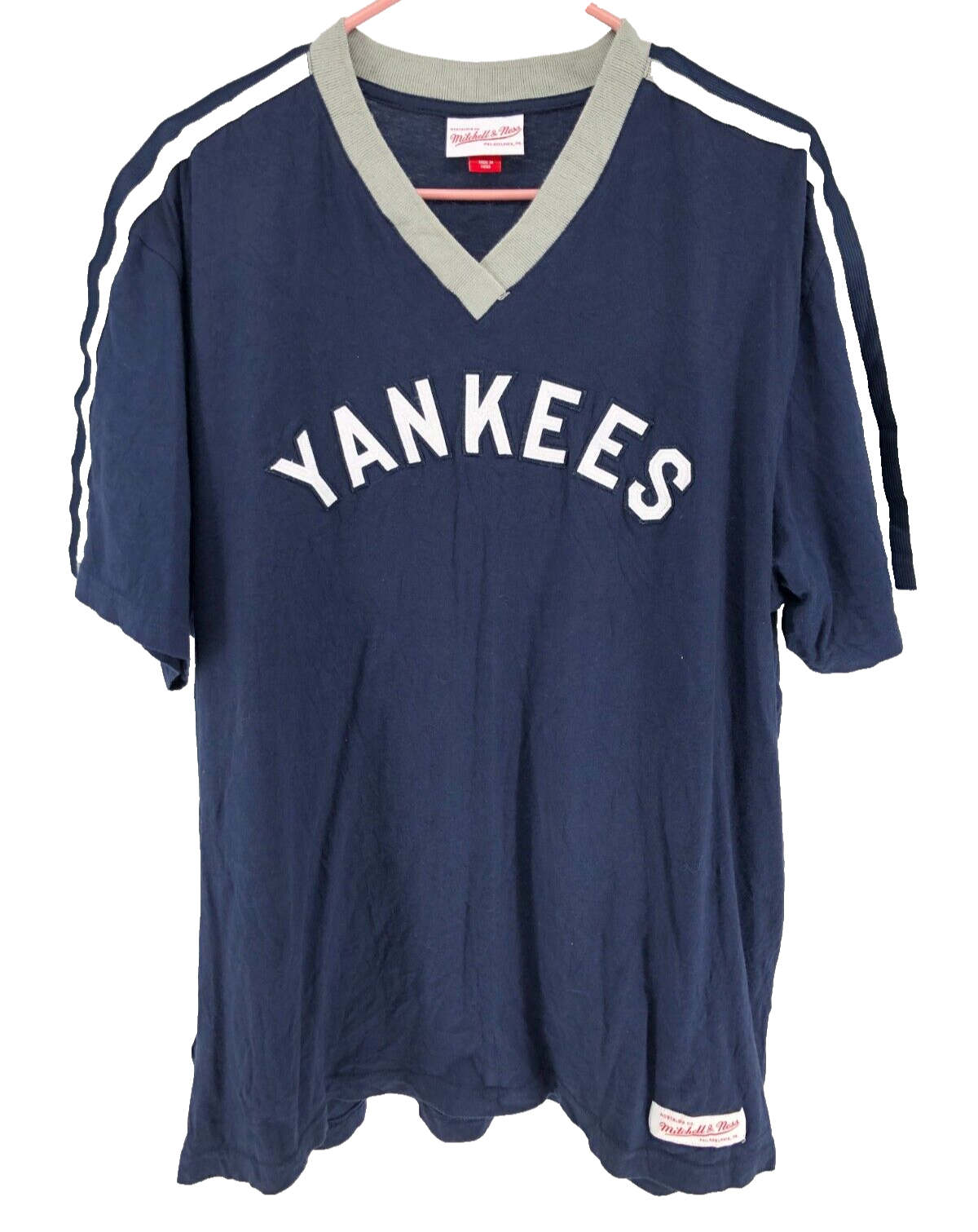 Mitchell & Ness New York Yankees Baseball T-Shirt Men's Size 2XL Blue