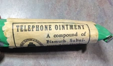 Bell System Telephone ointment for burns medical paper label / advertising