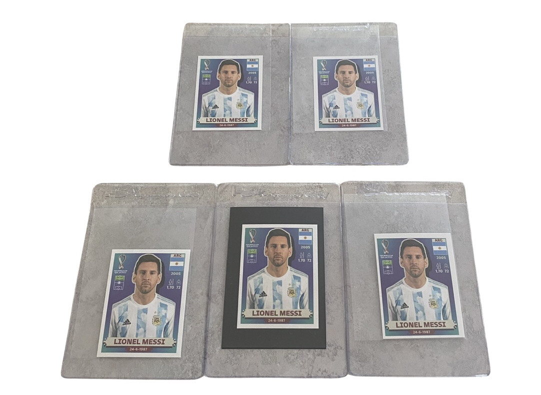 ご*お様 【2022優勝バッジ付 】 アルゼンチン代表 メッシ　サイ 22 Panini Fifa World Cup Winner Sticker Lionel Messi Argentina