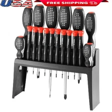 18pc Screwdriver Set W/ Vertical Holder Chrome Vanadium Steel Precision Tools US