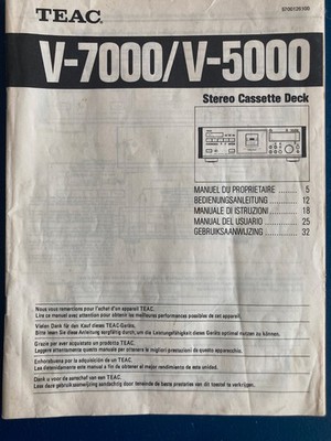 Bedienungsanleitung - Bedienungsanleitung Teac V-7000 / V-5000 - Original