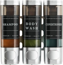 Shampoo and Conditioner Dispenser,Shower Dispenser 3 Chamber Silver 3