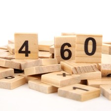   200Pcs Wood Number Tiles 0-9 Children Educational Game Toy Learning Letters