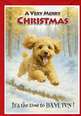 Cockapoo Hund/Gekritzel (4''x 6'') Weihnachtskarte (innen leer) Design von Starprint