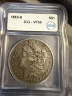 1883 s SILVER Morgan Dollar ICG VF30