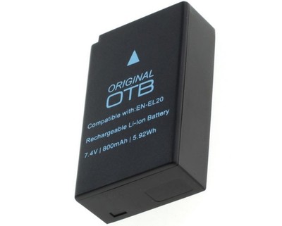 Original OTB Akku kompatibel zu Nikon EN-EL20a Li-Ion Batterie 800mAh