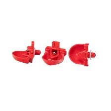 RentACoop DIY Waterer Kit - Horizontal Nipples with Dribble 6 Pack, Red/Black