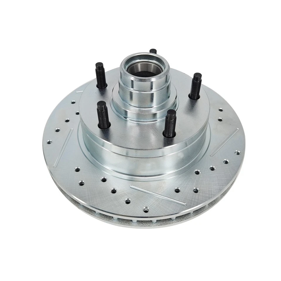 For 1948-1956 Ford Half Ton Deluxe Disc Brake Kit, 5x5-1/2 Inch, Drilled/Slotted Foto 4 de 4