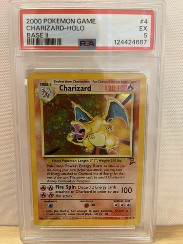 2000 Pokémon Charizard Holo Base Set 2 #4/130 PSA 5