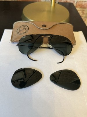 Vintage B&L Ray Ban Bausch & Lomb Outdoorsman Black Aviator
