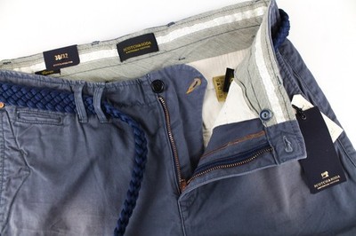Scotch & Soda Warren Herren Hose W30/L32 Bequemer Slim Blau Washed Pure Cotton