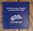 2010-P Proof 90% Silver Dollar Boy Scouts Commemorative Coin Program OGP