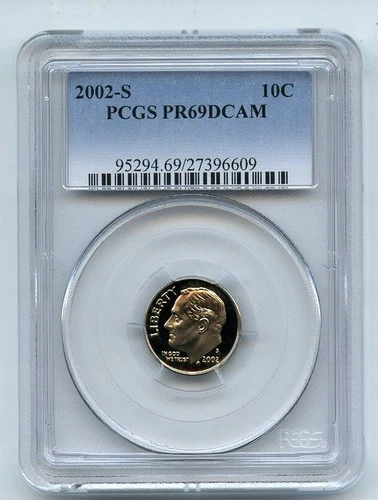 2002-S Roosevelt Dime Proof — photo from the most recent tracked eBay sale