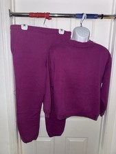 VTG 90s Chic Blank Sweatshirt Womens Purple Sweatsuit Jogger Set M Pants L Top X