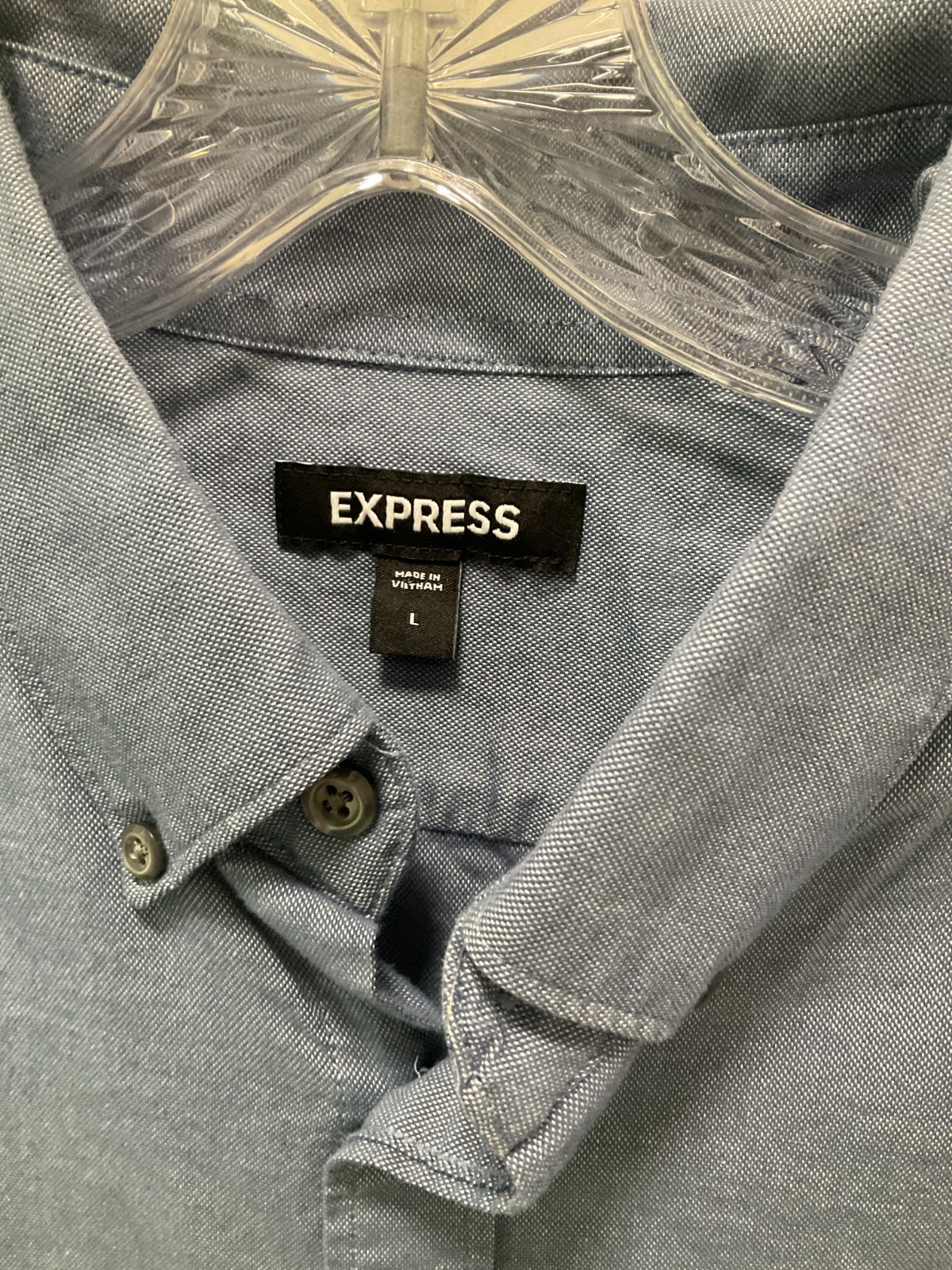 Express button down blue mens large - image 3