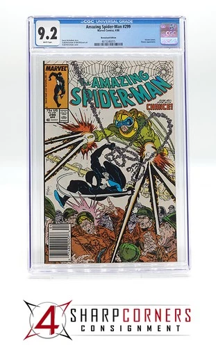 1988 MARVEL AMAZING SPIDER-MAN #299 1ST VENOM CAMEO-MACFARLANE NEWSSTAND CGC 9.2