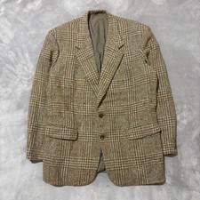 2000s Vintage Mens Brown Tweed Blazer