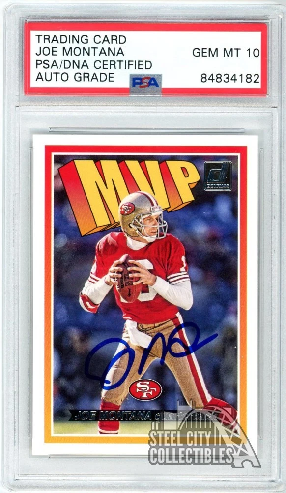 Panini Joe Montana Autographed Football Sports Trading Cards