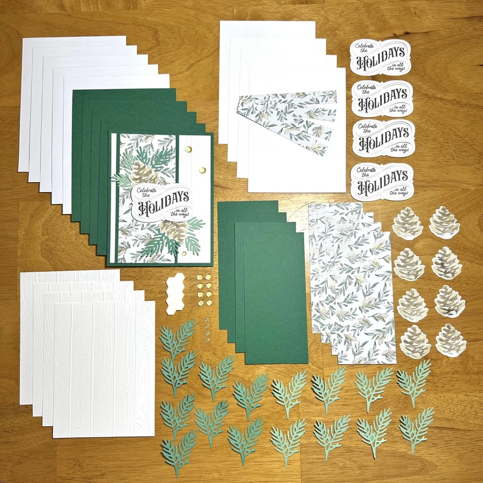 Stampin’ Up! Juego de 5 tarjetas de piñas de Navidad, en relieve, troquelados, puntos Foto 2 de 4