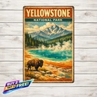 Yellowstone National Park Wall Art Vintage Metal Tin Sign 8x12