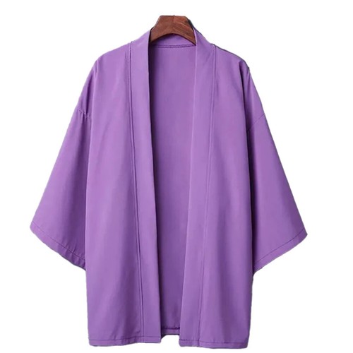 Men's Lightweight Kimono Shirt Seven Sleeve Open Front Cardigan Japanese New - Picture 16 of 18