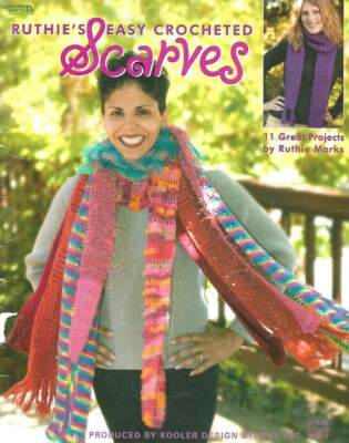 OOP!!! RUTHIE'S EASY CROCHETED SCARVES 11 GREAT DESIGNS