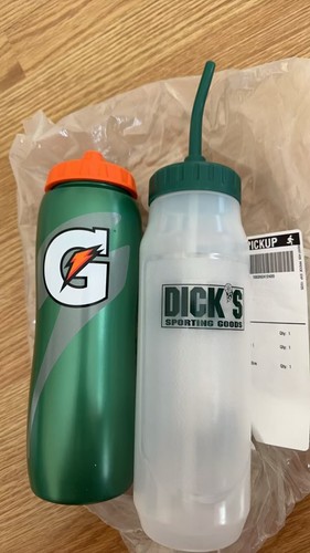 2 Stück NEU DICK'S Sporting 32 Unzen Eishockey Wasserflasche & Gatorade Contour Squeeze