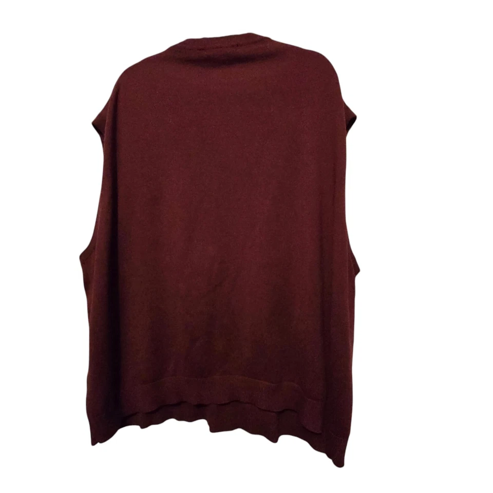 Raffi Sweater Vest Mens 4XLB Fine Merino Wool V-neck Y2K Preppy Academia Casual - Image 2 of 4