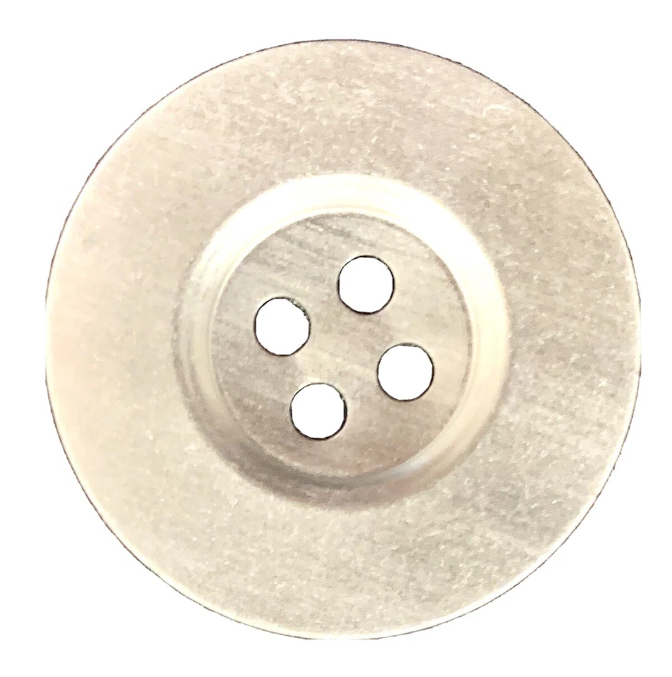 24mm Brushed Silver Round Metal 4 Hole Buttons Jacket Coat Military 4pcs - Image 2 of 4