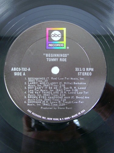 Beginning's Tommy Roe Including Stagger Lee ABC Records - Imagen 7 de 10
