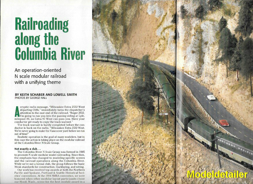Rgs Model Rivers Children Model Railroader Aug. 1997 Columbia River Gorge N O Scale Layout RGS ...