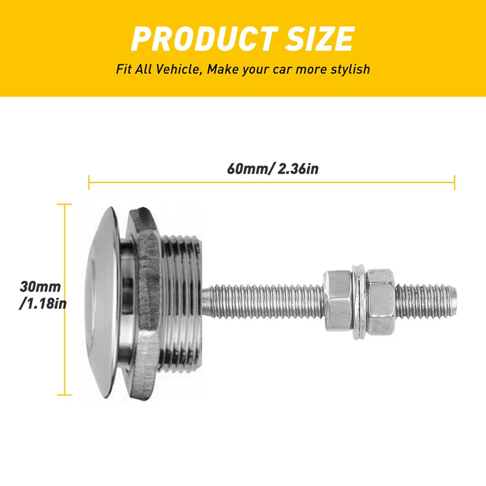 Push Button Quick Release Hood Bonnet Pins Lock Clip Car Bumper Latch Kit Silver - Image 4 of 4