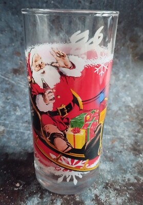 Vintage Coca Cola Burger King Weihnachts-Glas mit Weihnachtsmann | Sammelglas
