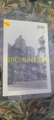 HJZ VINTAGE PHOTOGRAPH Spencer Lionel Adams CITY STREET WITH TREES AND BUILDINGS