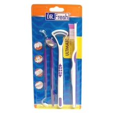 Dental Care Travel Kit 4 Pcs Orthodontic Pick, Tongue Cleaner, Mirror Toothbrush