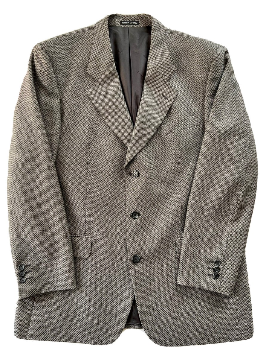Yves Saint Laurent ノーカラースーツ36 グレー美品 YVES SAINT LAURENT Suit, 80s Gray Wool High Waisted Pencil