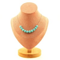 Halskette 10 Perlen Howlith TüRkis 8 Mm Kette Aus Edelstahl Halskette Fem