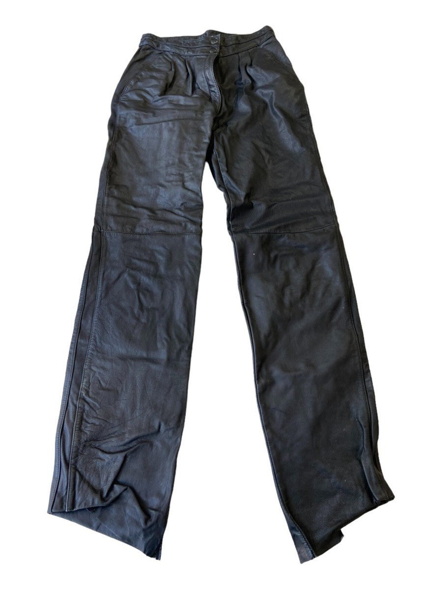 Casablanca Womens Pants Black 9/10 Leather Straight Snap