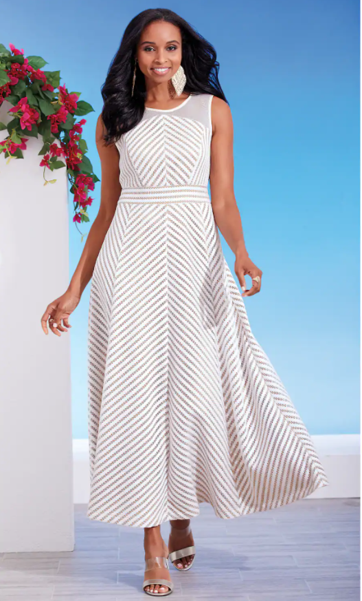 Size 8 Ashro Catalog White Gold Formal Holiday Kimora Maxi Dress eBay