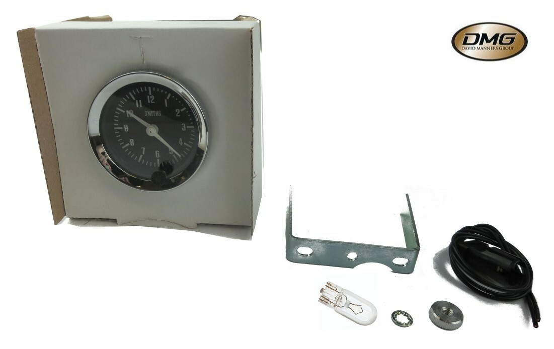 Genuine Smiths Analogue Time Clock 52MM Black Face GAE128 MG Genuine Smiths Analogue Time Clock 52MM Black Face GAE128 MG