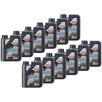LIQUI MOLY Motoröl High Performance Street Motorenöl Motorbike 15W50 12x 1 Liter